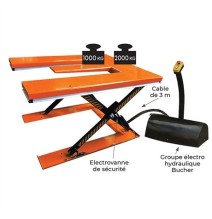 Table élévatrice électrique plateau en E (Version 1000 ou 2000 KG)