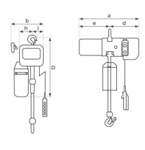 Palan électrique monophasé et triphasé