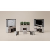 Rangement avec tableau blanc ou TV pour réunion Triple Box