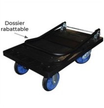 Chariot plastique avec dossier rabattable 300 et 500 kg CP