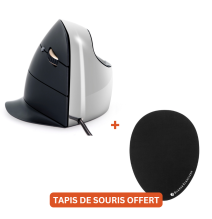 Souris verticale ergonomique qui soutient la main dans une posture naturelle