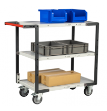 Servante 2 ou 3 niveaux Flat-Pack 250 kg (version plateau bois mélaminé)