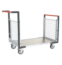 Chariot modulaire grillagé Flat-Pack 250 kg (version plateau tôle galva)