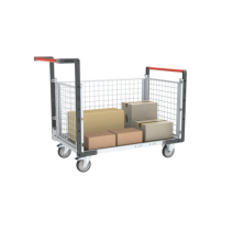 Chariot modulaire grillagé Flat-Pack 250 kg (version plateau tôle galva)