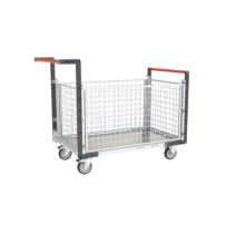 Chariot modulaire grillagé Flat-Pack 250 kg (version plateau tôle galva)