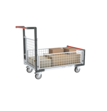 Chariot modulaire grillagé Flat-Pack 250 kg (version plateau tôle galva)