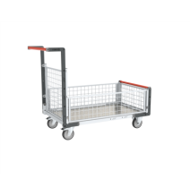 Chariot modulaire grillagé Flat-Pack 250 kg (version plateau tôle galva)