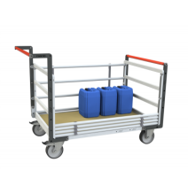 Chariot modulaire tube 500 kg (version plateau bois médium)