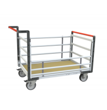 Chariot modulaire tube 500 kg (version plateau bois médium)