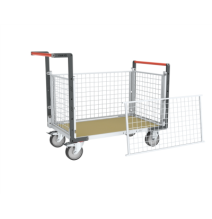 Chariot modulaire grillagé 500 kg (version plateau bois médium)