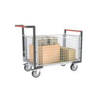 Chariot modulaire grillagé 500 kg (version plateau bois médium)