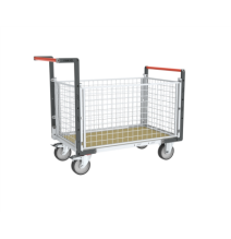 Chariot modulaire grillagé 500 kg (version plateau bois médium)
