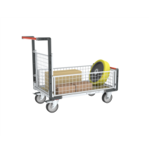 Chariot modulaire grillagé 500 kg (version plateau bois médium)