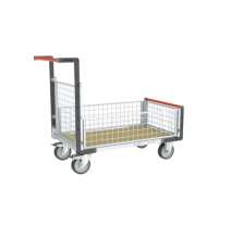 Chariot modulaire grillagé 500 kg (version plateau bois médium)