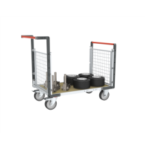 Chariot modulaire grillagé 500 kg (version plateau bois médium)