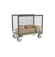 Chariot modulaire grillagé 500 kg (version plateau bois médium)