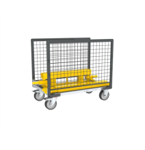 Chariot modulaire grillagé 500 kg (version plateau bois médium)