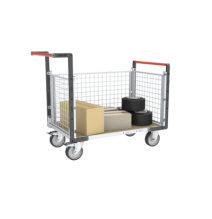Chariot modulaire grillagé 500 kg (version plateau bois médium)