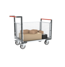 Chariot modulaire grillagé 500 kg (version plateau bois médium)