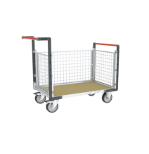 Chariot modulaire grillagé 500 kg (version plateau bois médium)