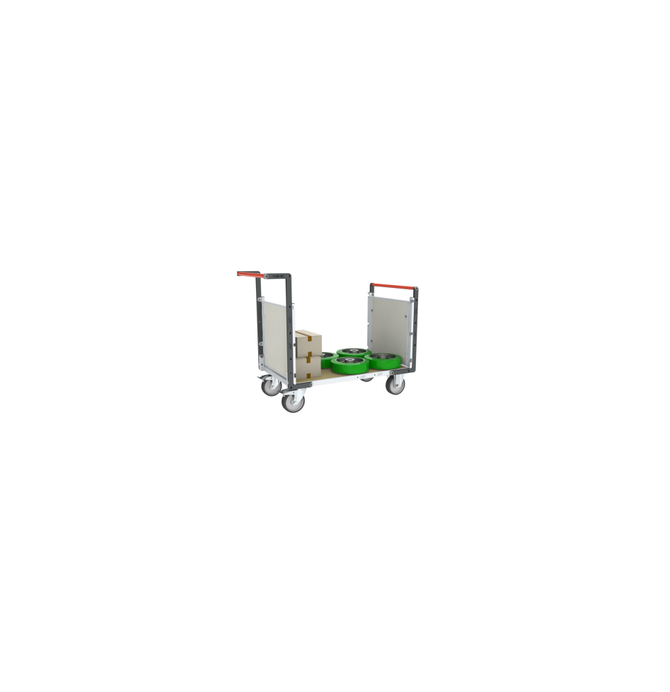 Chariot modulaire PP alvéolaire 500 kg (version plateau bois médium)