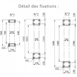 Potence murale triangulée 180° profil creux PMTC 150 à 2000 kg