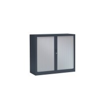 Armoire mi-haute à rideaux Généric (version bicolore) - Hauteur 100cm