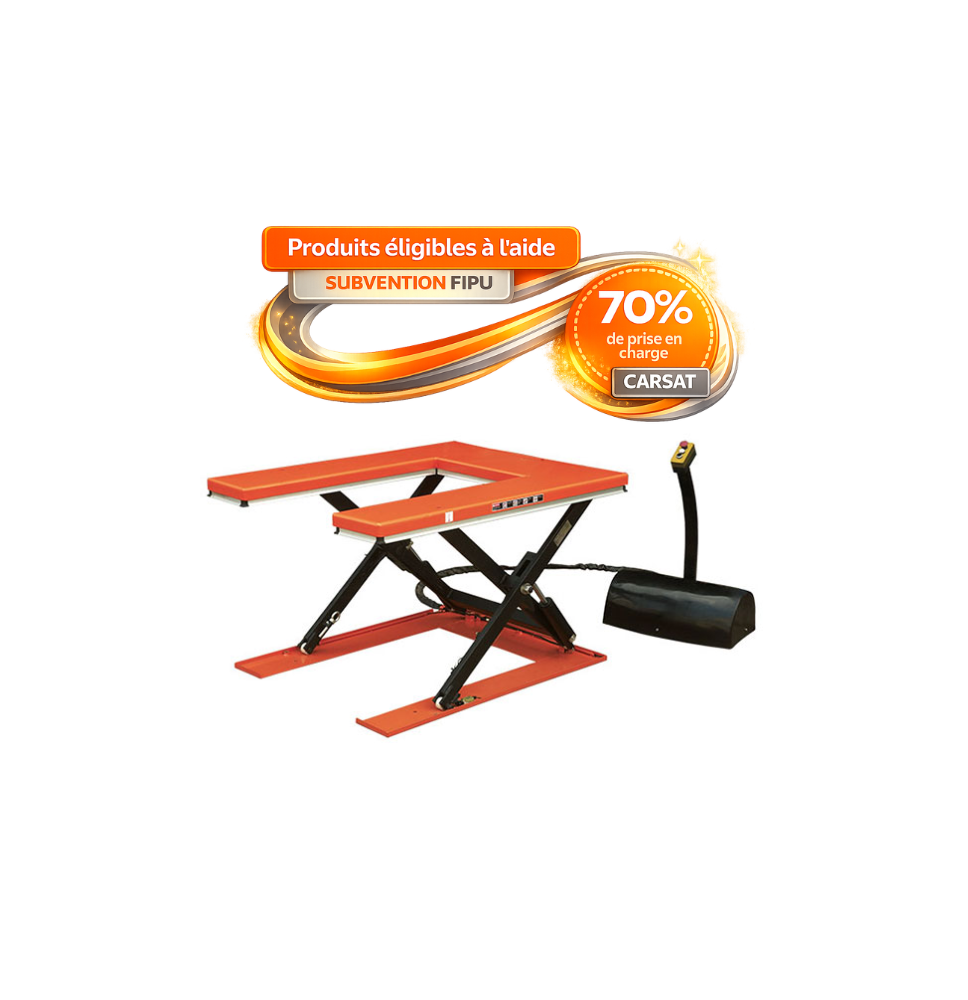 Table élévatrice électrique plateau en U 1000 et 1500 kg