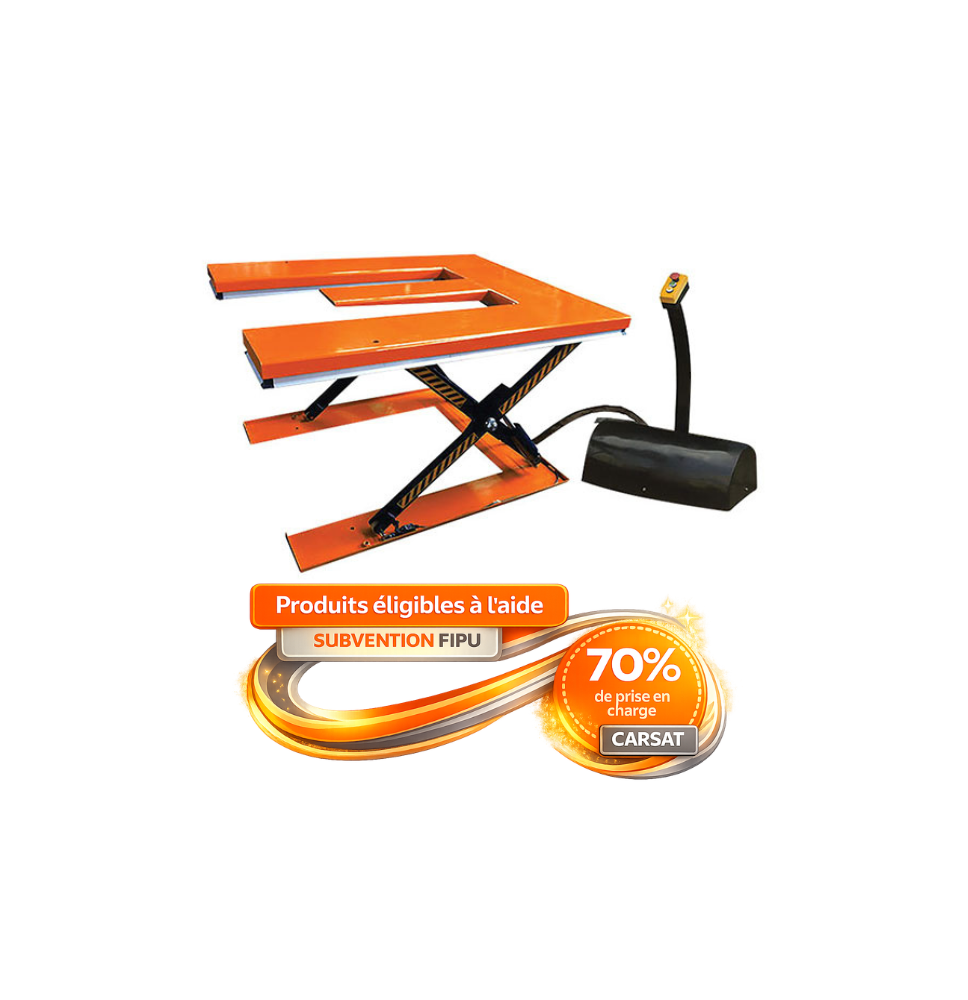 Table élévatrice électrique plateau en E (Version 1000 ou 2000 KG)