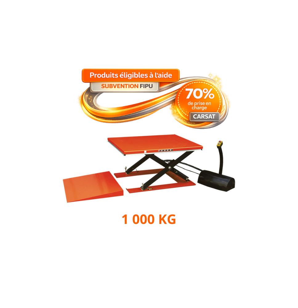Table élévatrice électrique extra plate (version 1000 kg)