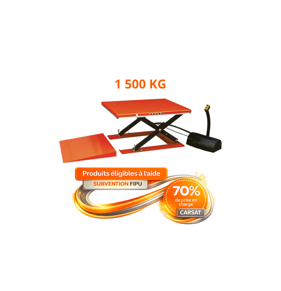 Table élévatrice électrique extra plate (version 1500 kg)